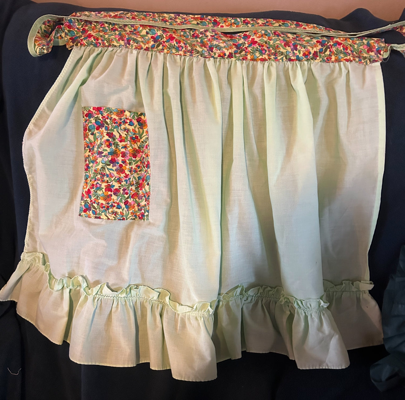 Vintage Blossom Ruffle Apron