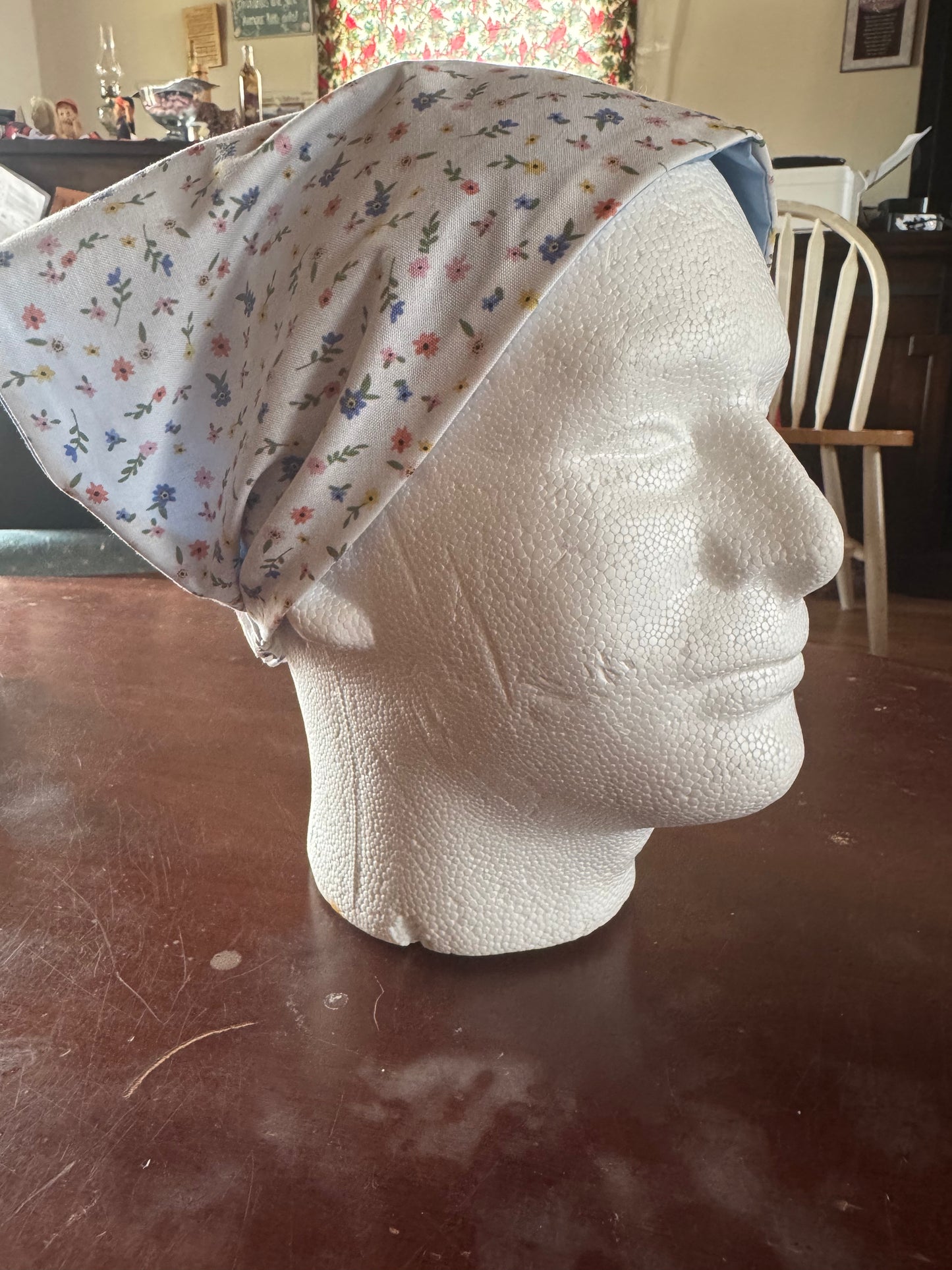 Floral Breeze Light Blue Head Scarf