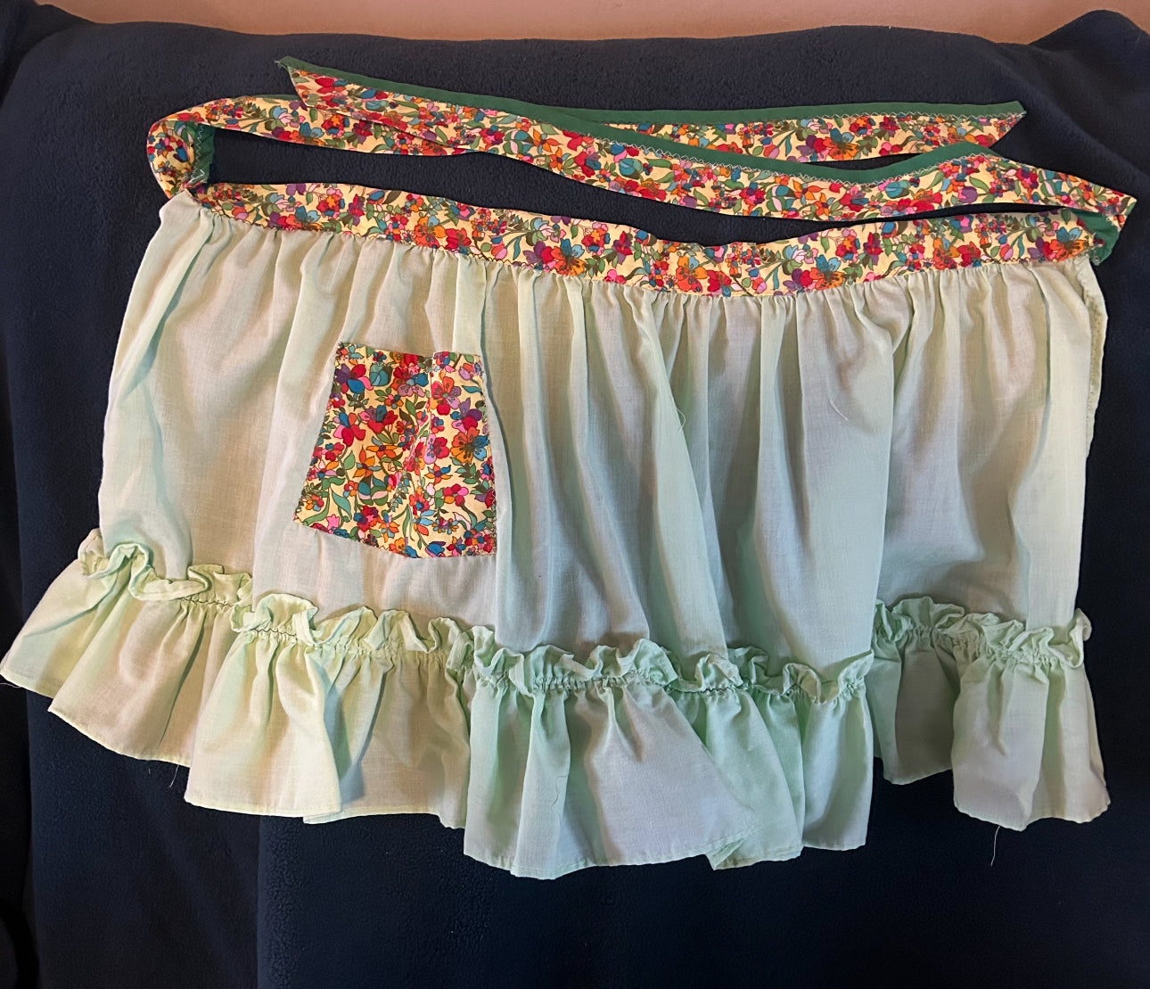 Vintage Blossom Ruffle Apron
